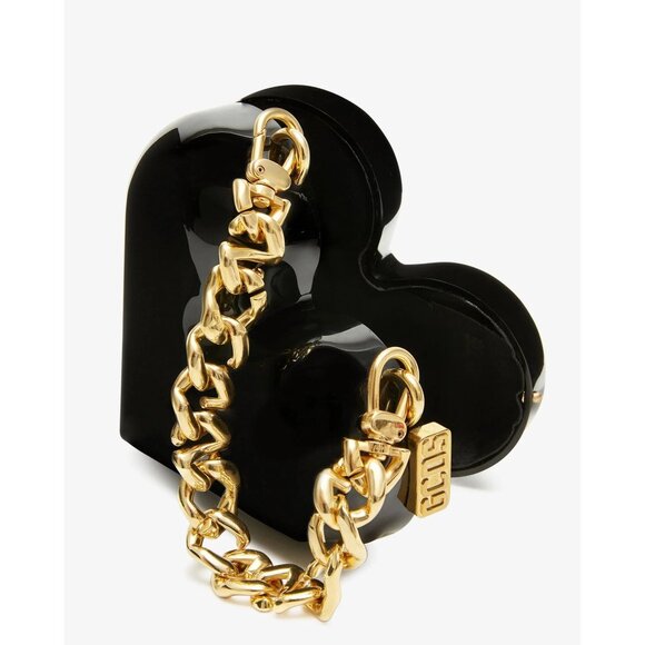 GCDS Heart Bag in Black New with Box Womens Gold Chain Mini Purse - Picture 5 of 14